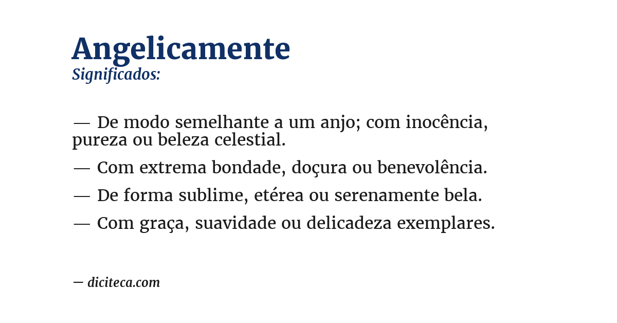 Significado de angelicamente