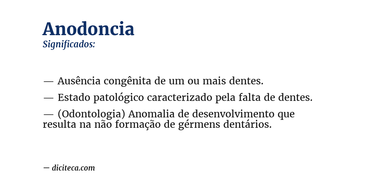 Significado de anodoncia