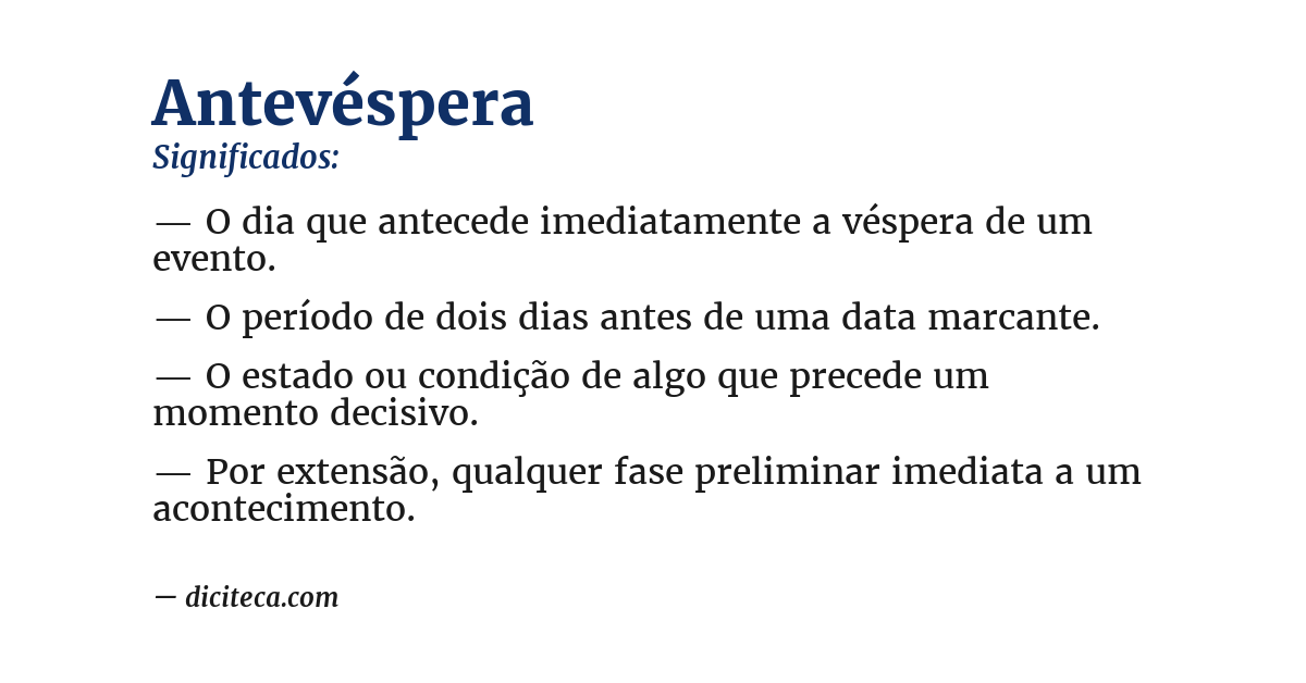 Significado de antevéspera