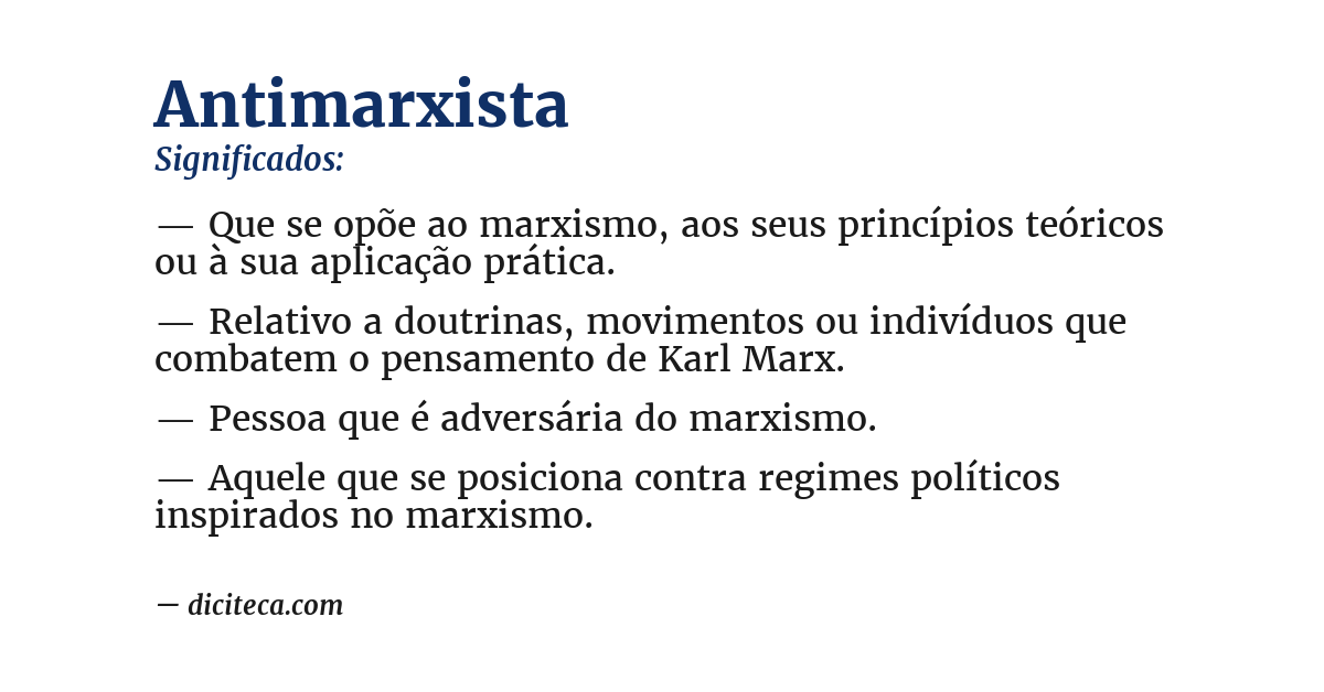 Significado de antimarxista