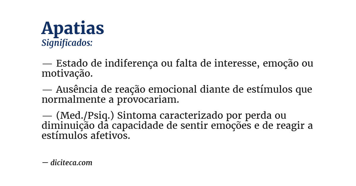 Significado de apatias