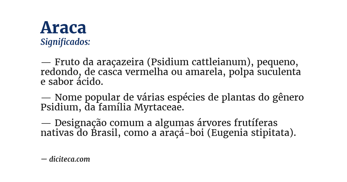 Significado de araca