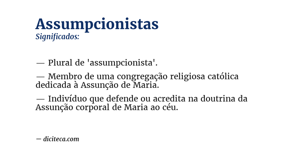 Significado de assumpcionistas