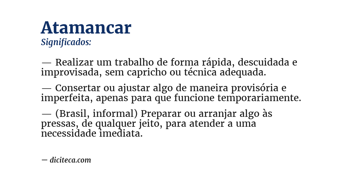 Significado de atamancar