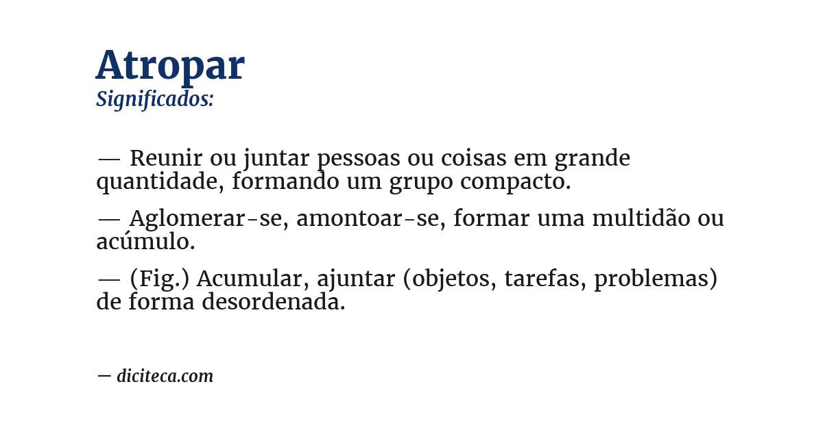 Significado de atropar