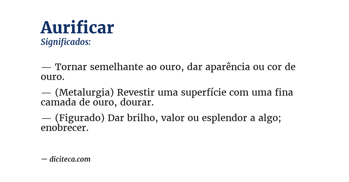 Significado de aurificar