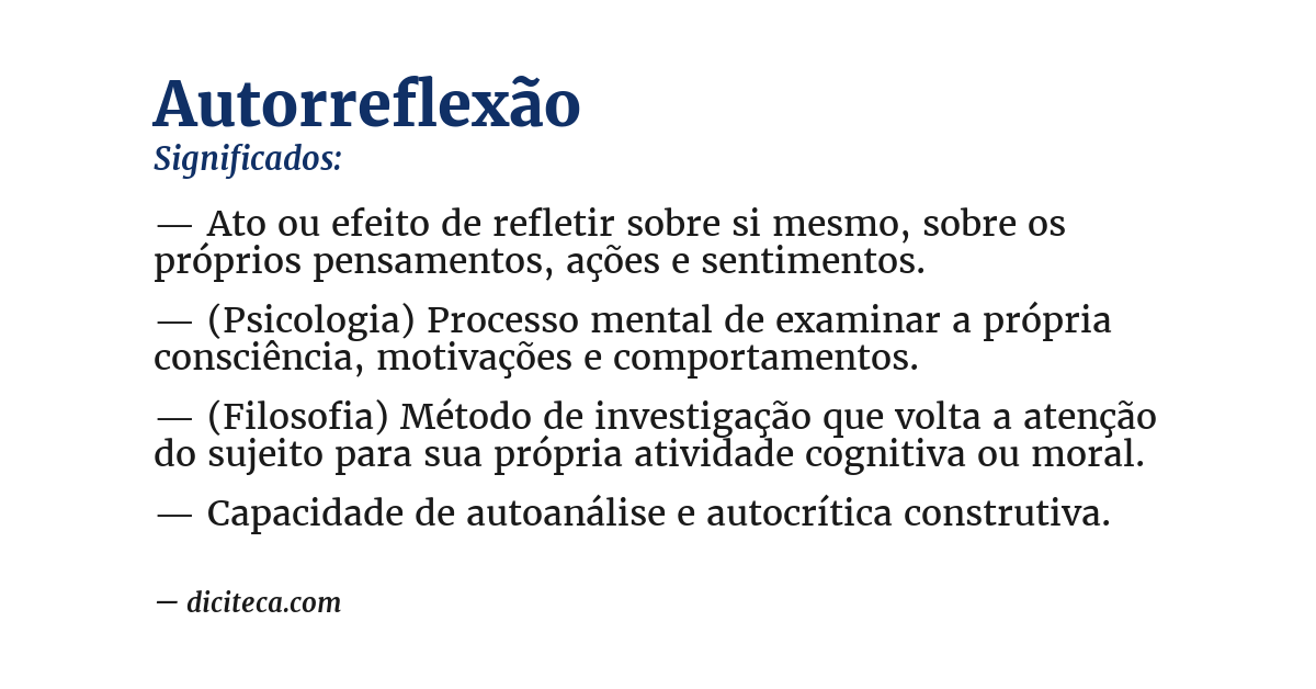 Significado de autorreflexão