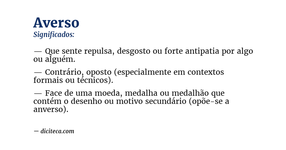 Significado de averso