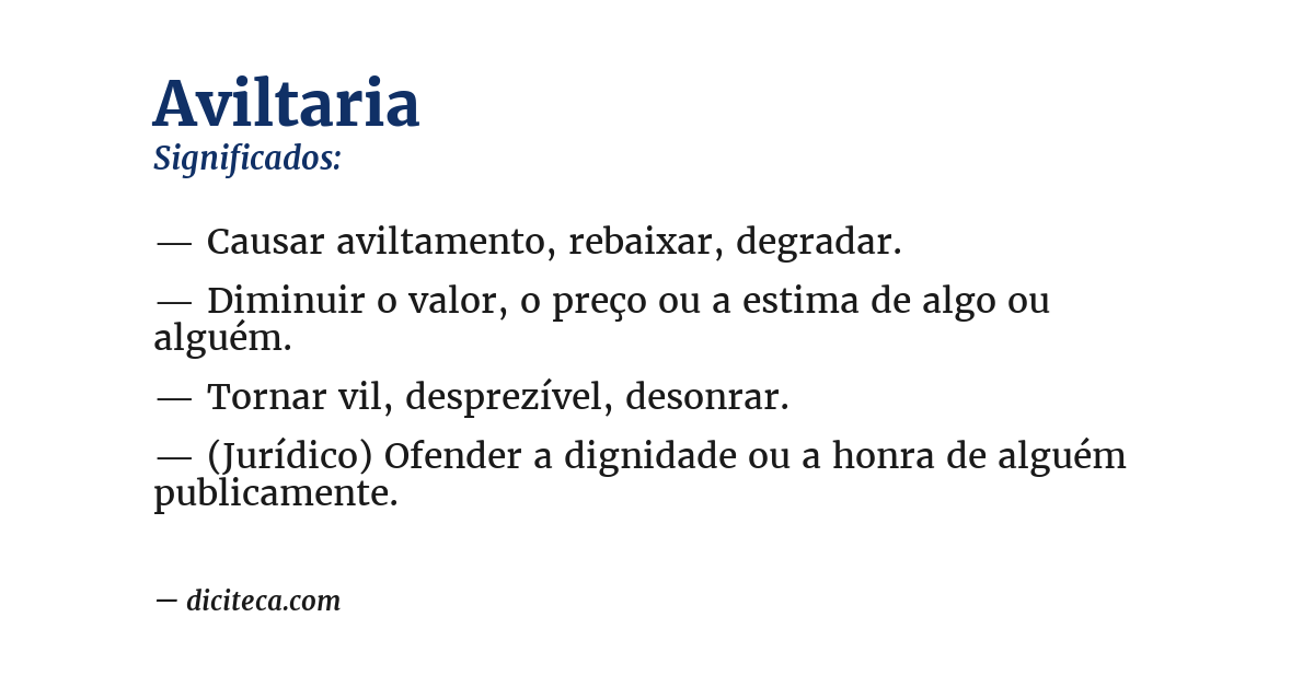 Significado de aviltaria
