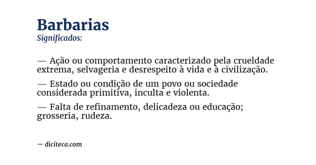 Significado de barbarias