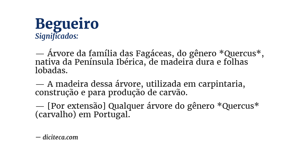 Significado de begueiro