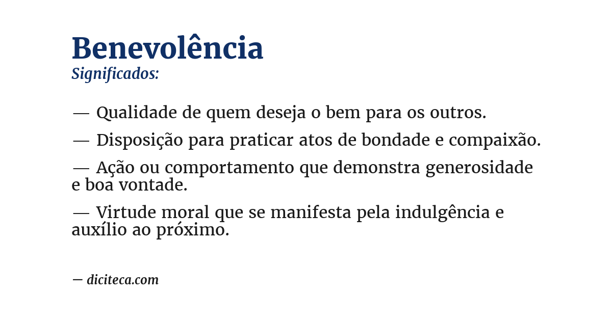 Significado de benevolência