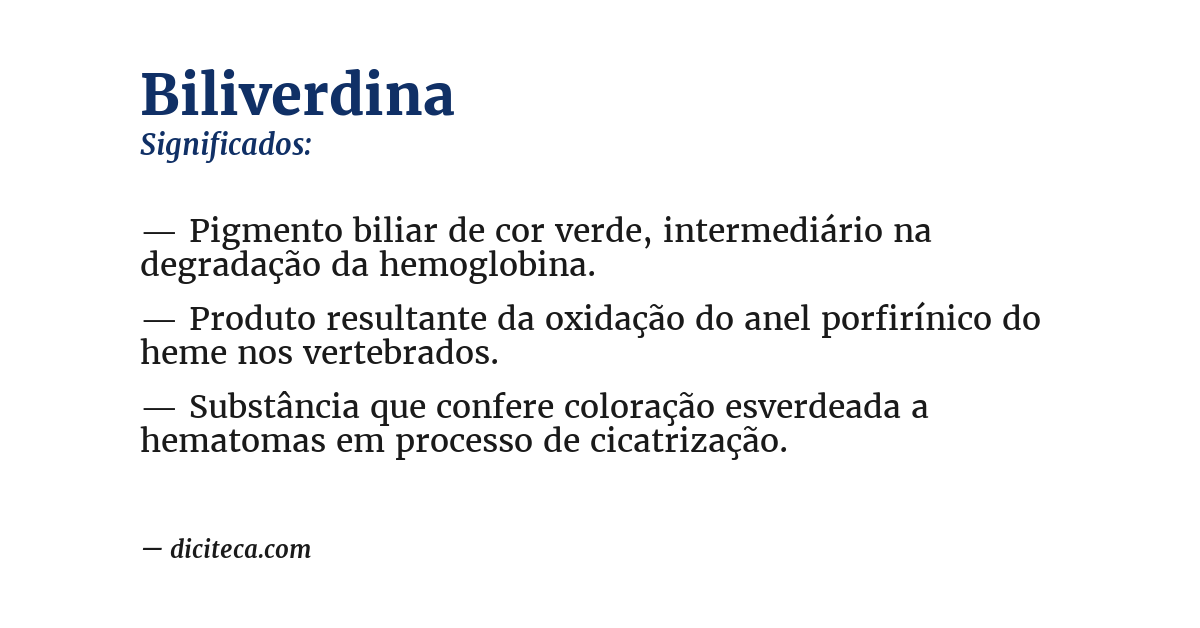 Significado de biliverdina