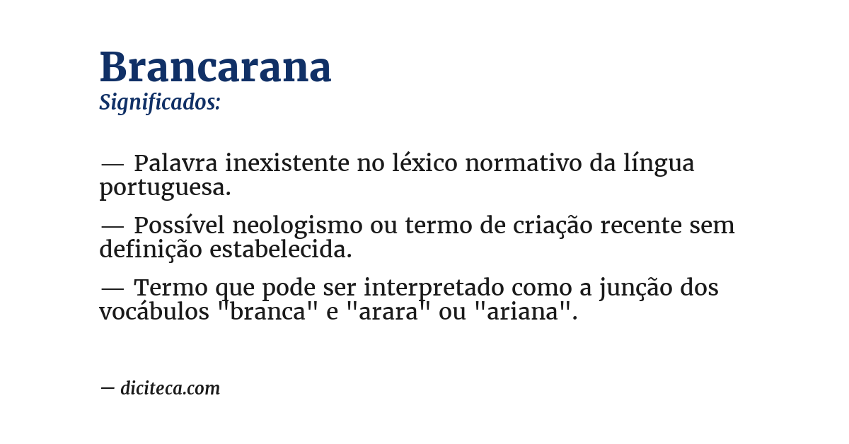 Significado de brancarana
