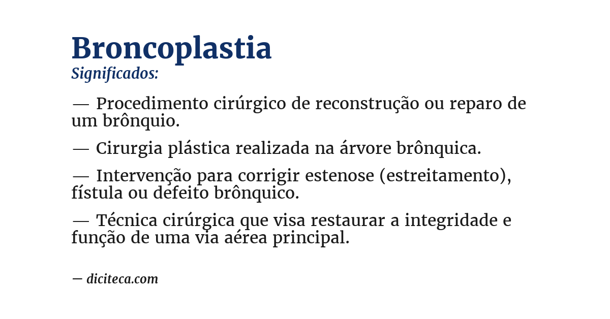 Significado de broncoplastia