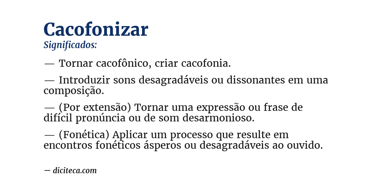 Significado de cacofonizar
