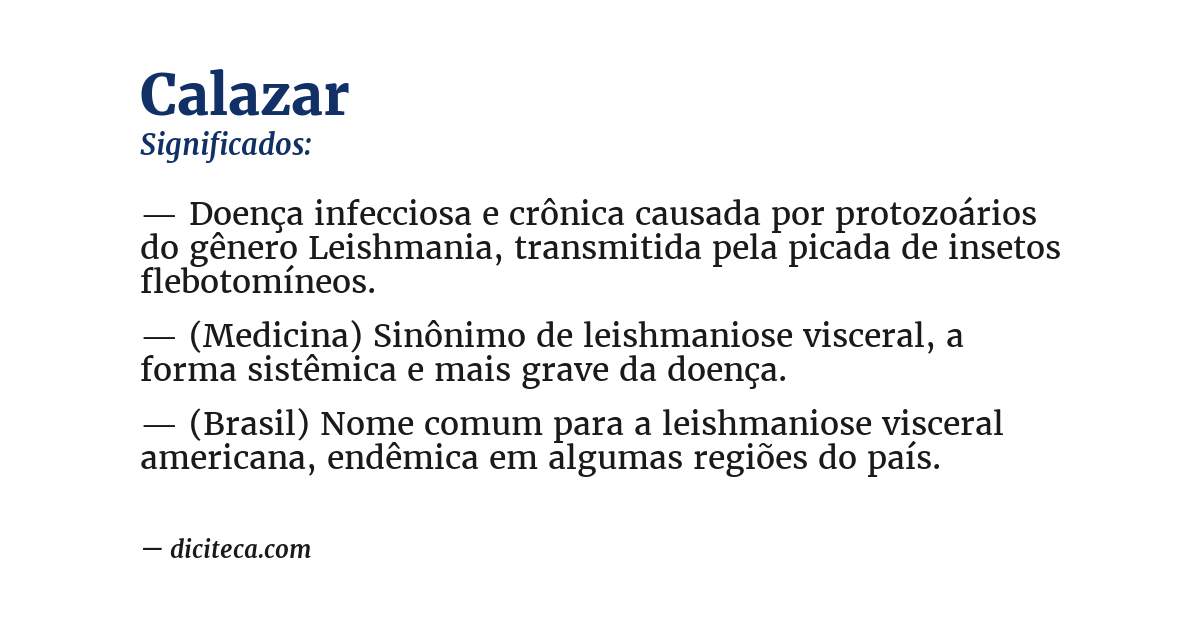 Significado de calazar