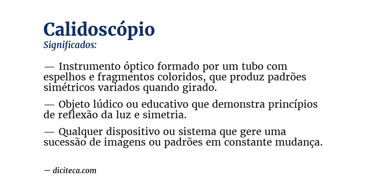 Significado de calidoscópio