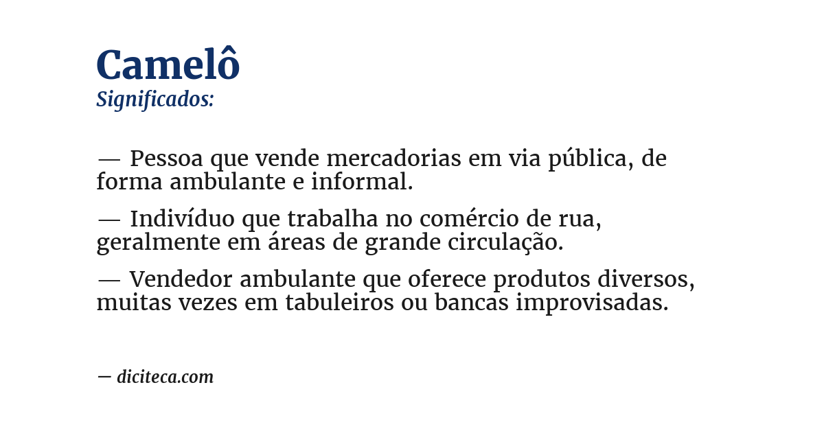 Significado de camelô