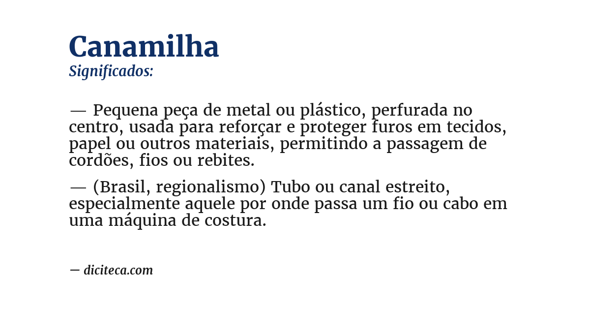 Significado de canamilha