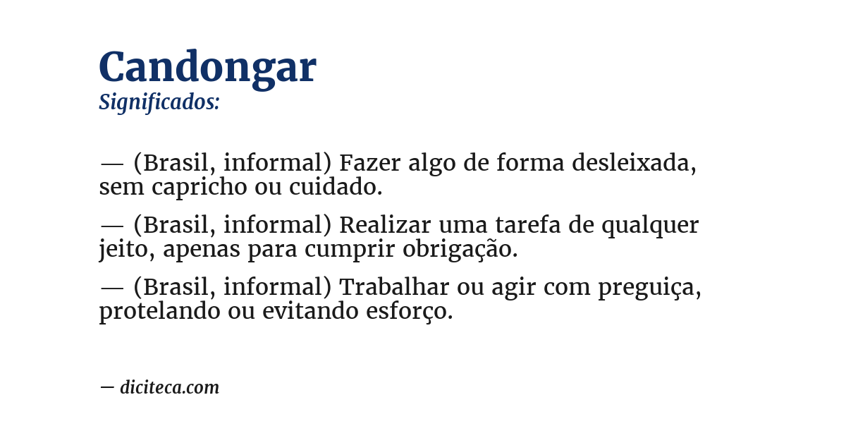 Significado de candongar
