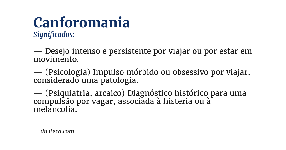 Significado de canforomania
