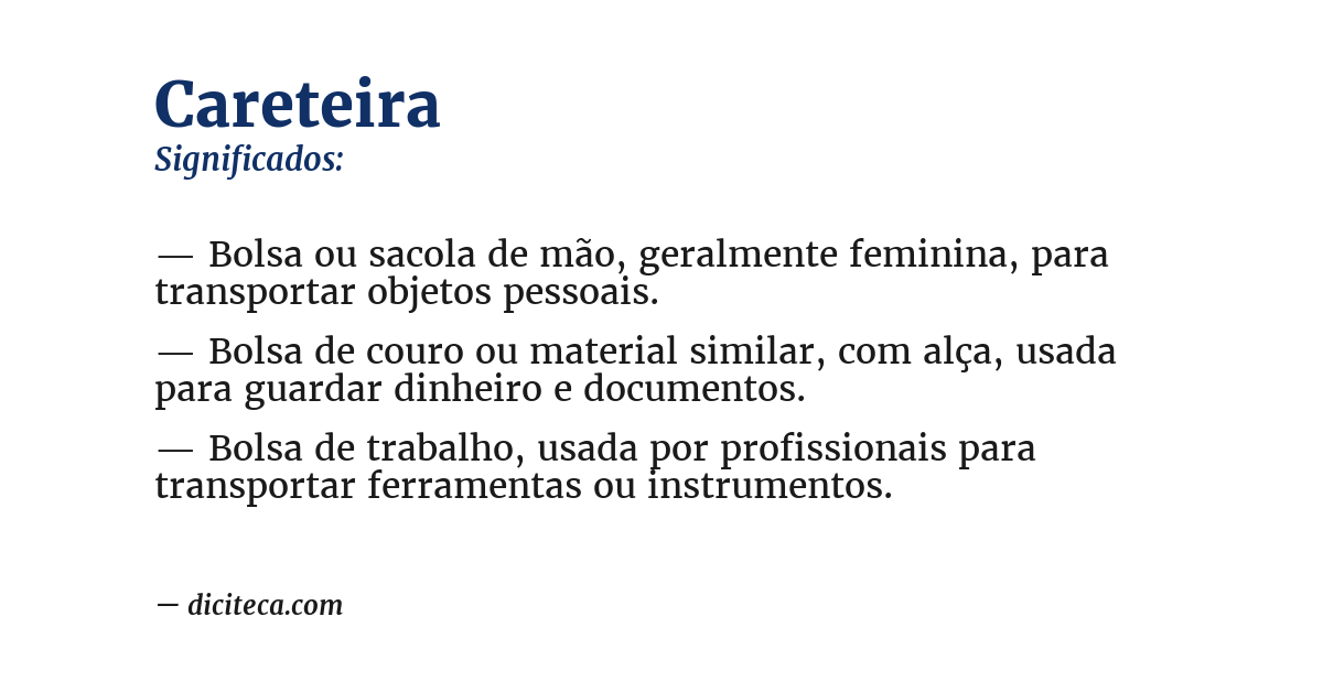 Significado de careteira