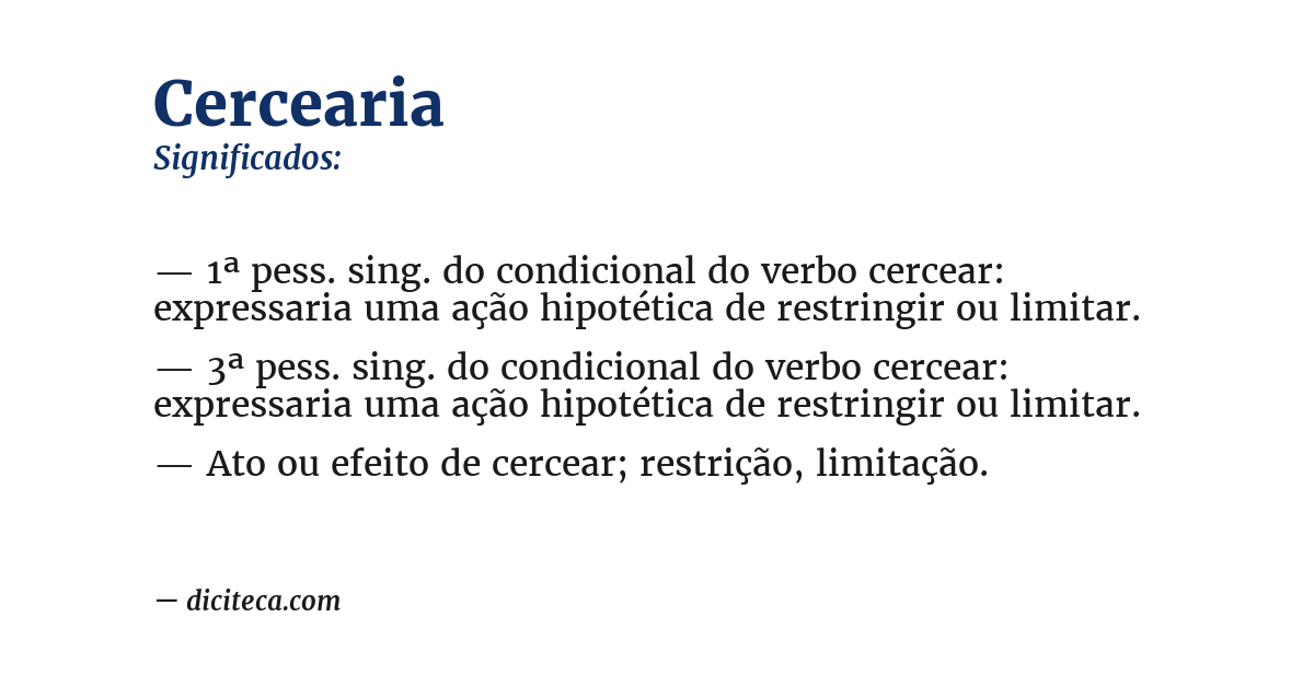 Significado de cercearia