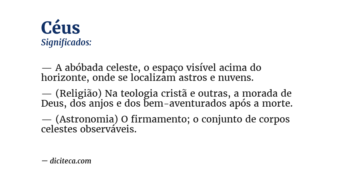 Significado de céus