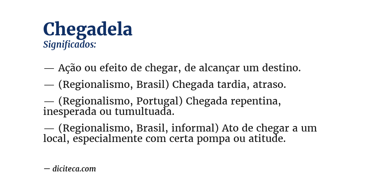 Significado de chegadela