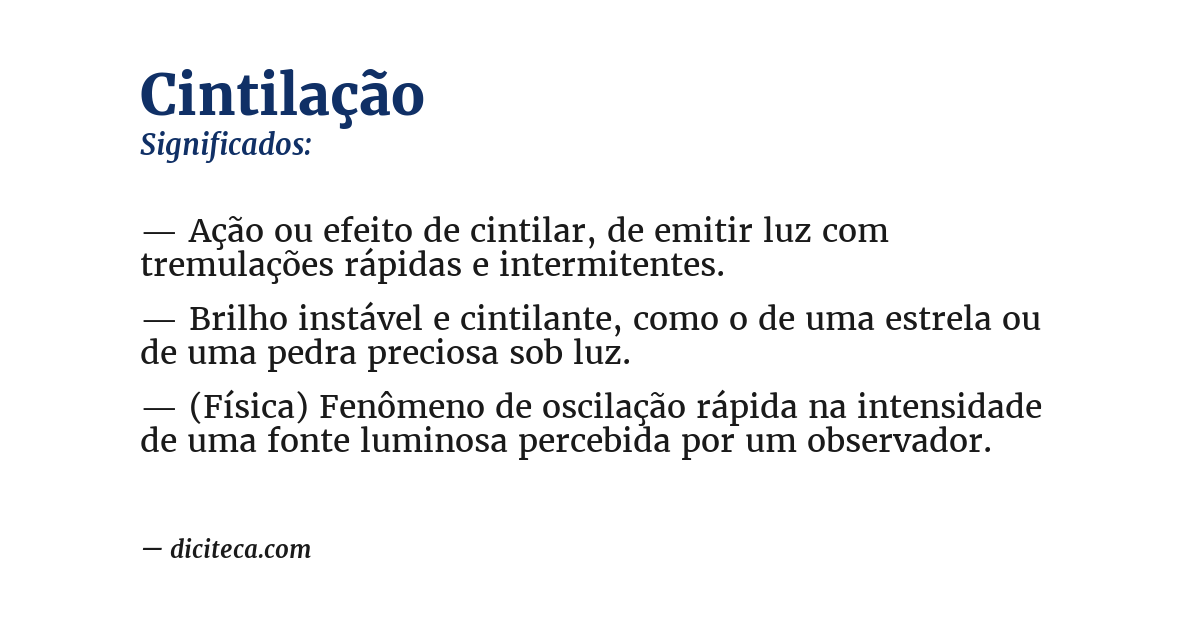 Significado de cintilação