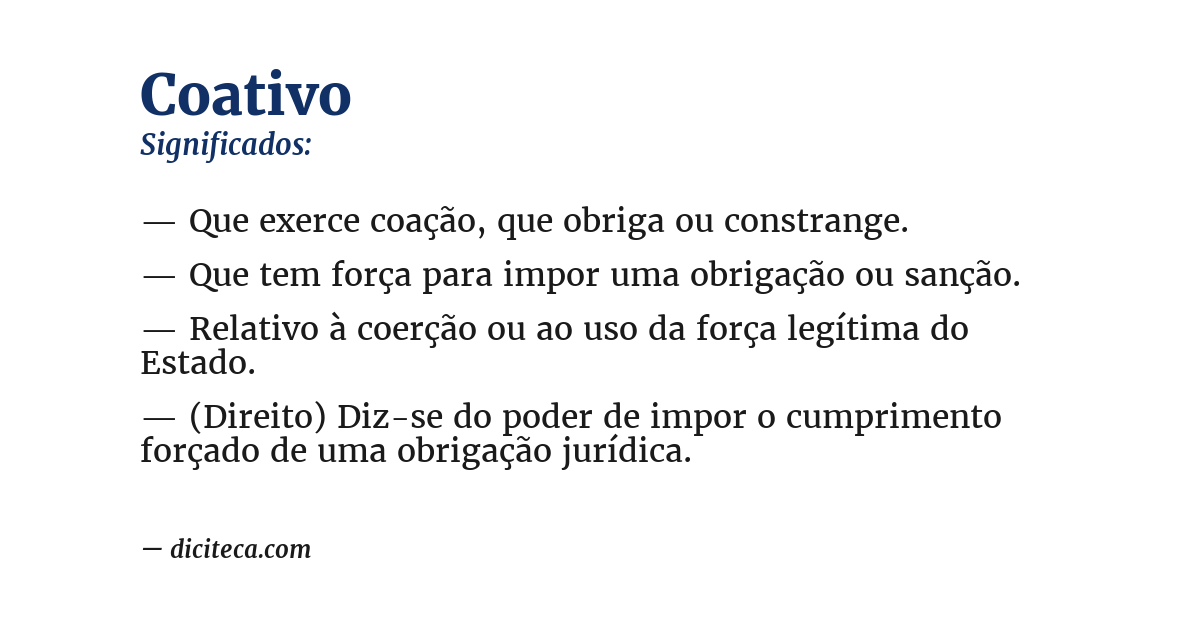 Significado de coativo