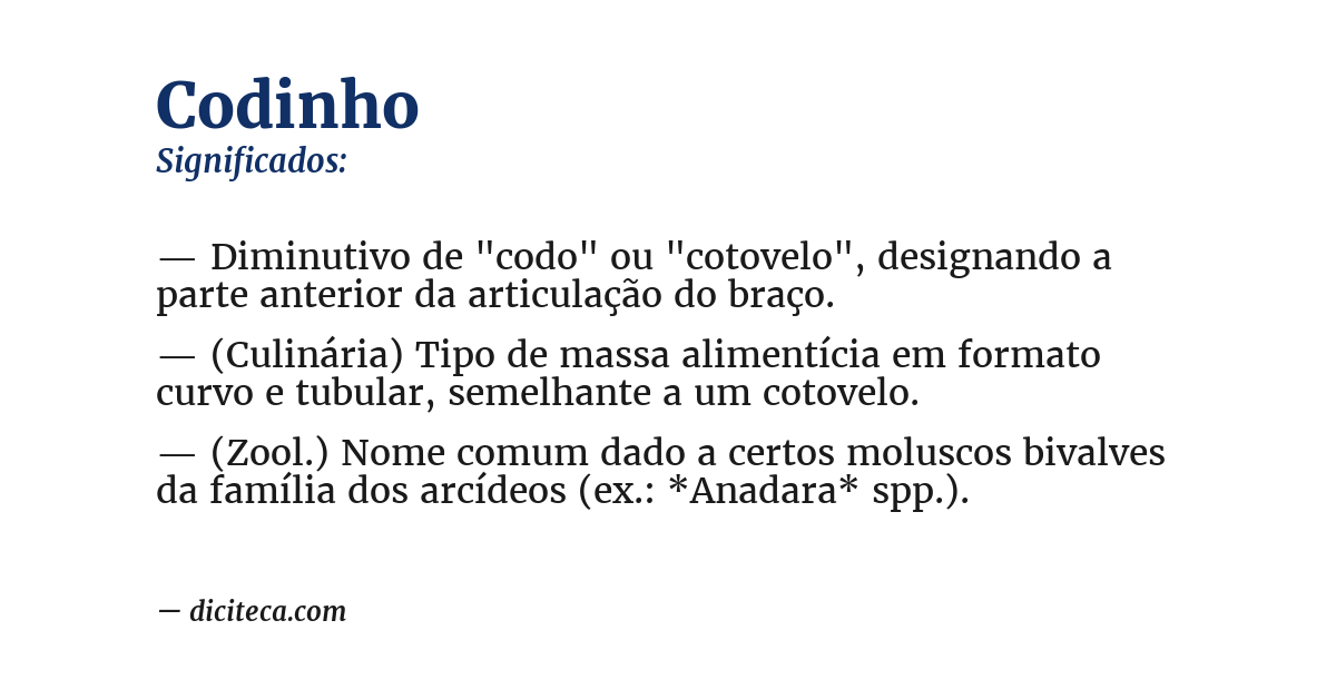 Significado de codinho