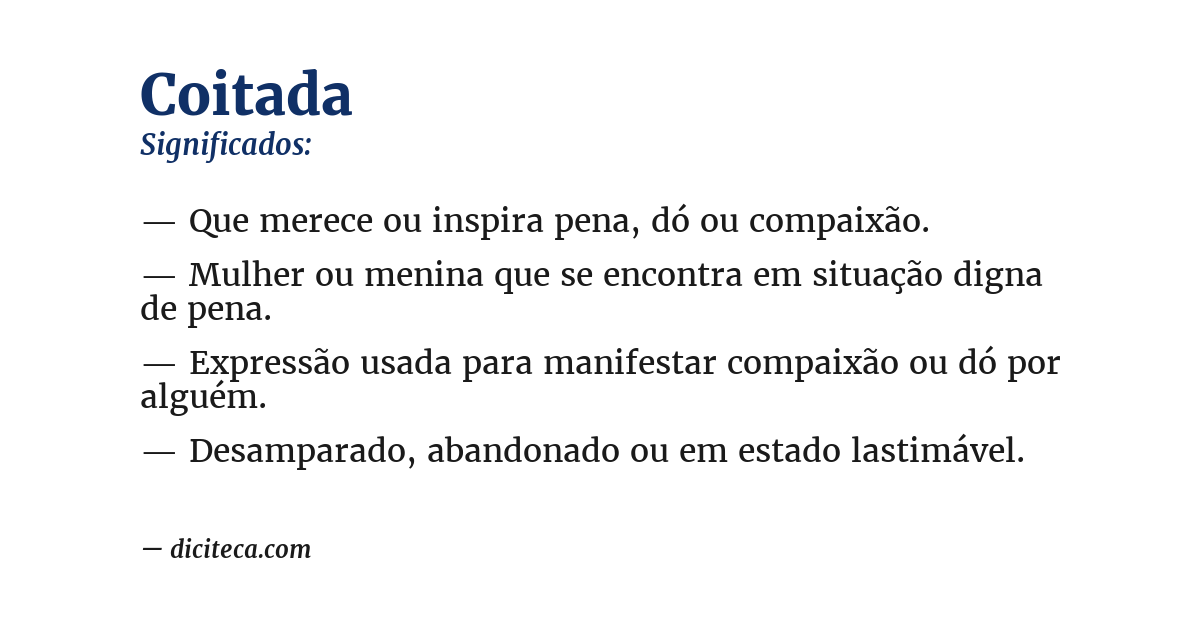 Significado de coitada