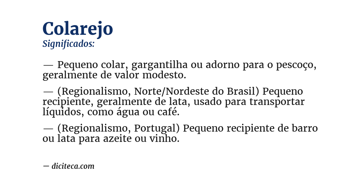 Significado de colarejo