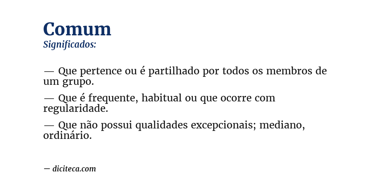 Significado de comum