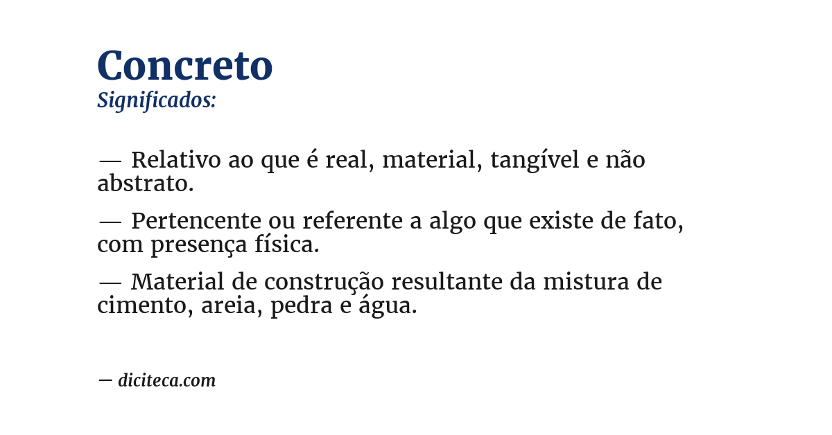 Significado de concreto