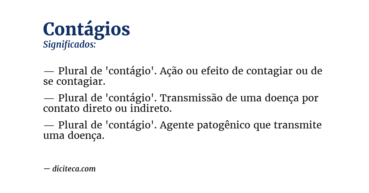 Significado de contágios