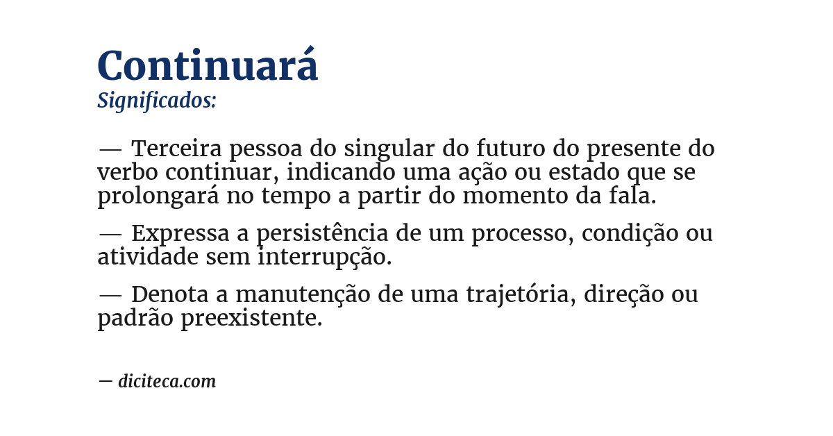 Significado de continuará