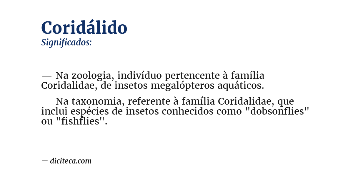Significado de coridálido