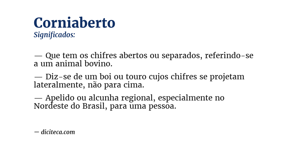 Significado de corniaberto