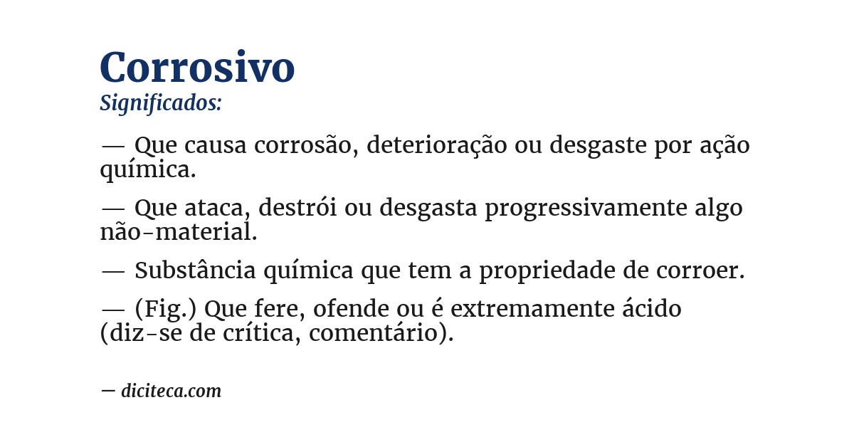 Significado de corrosivo