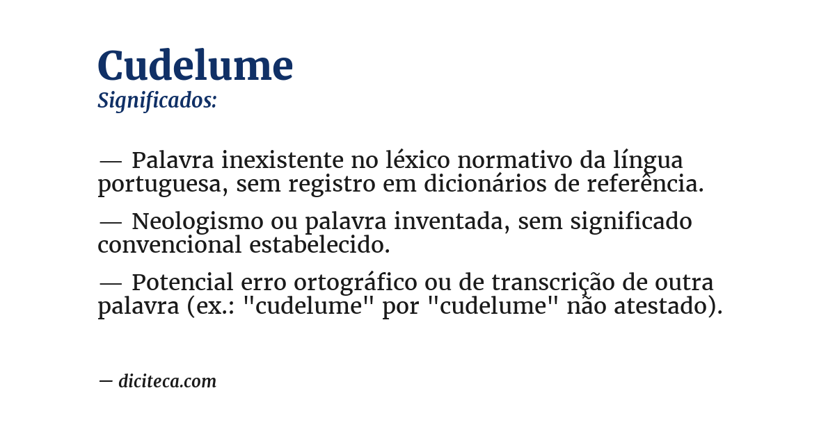 Significado de cudelume
