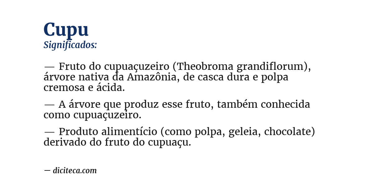 Significado de cupu