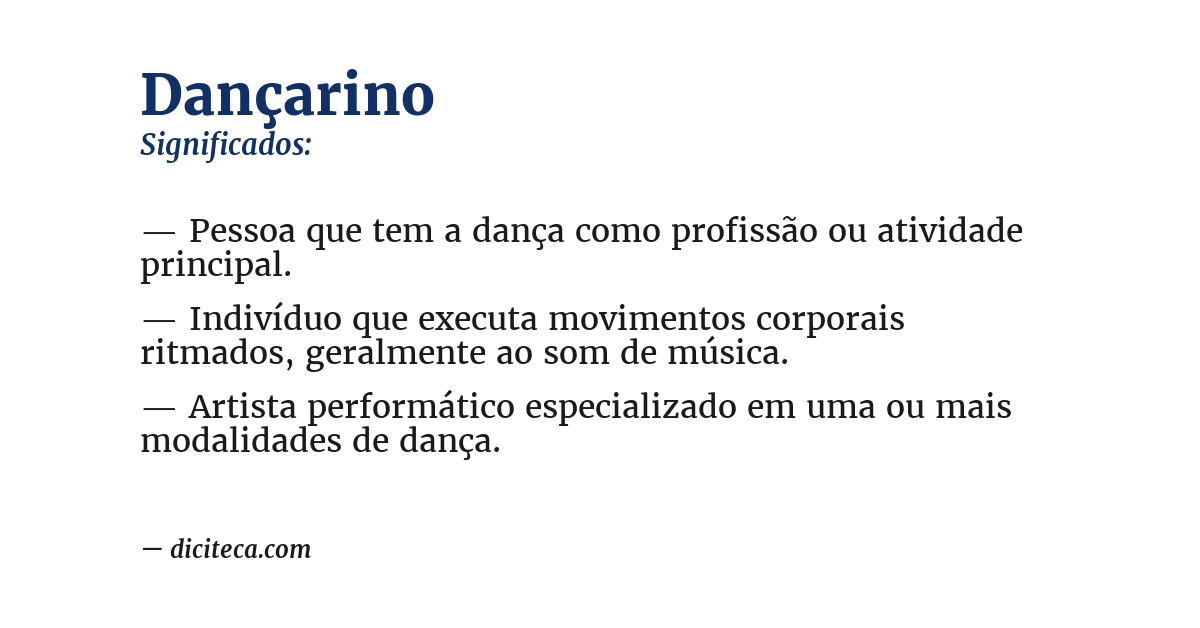 Significado de dançarino