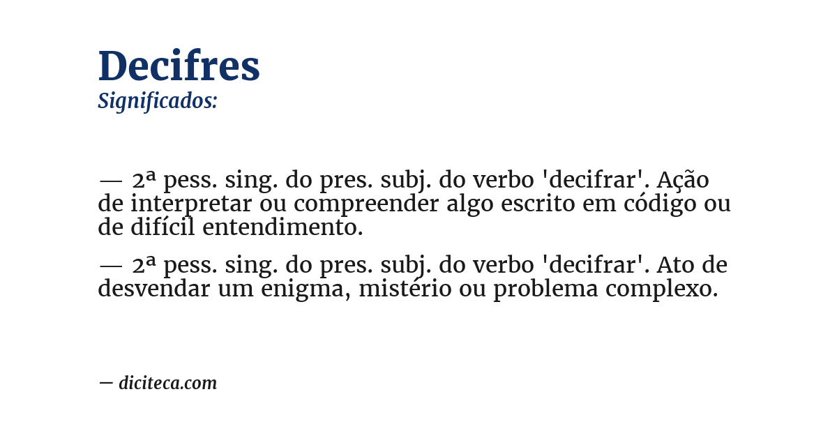 Significado de decifres