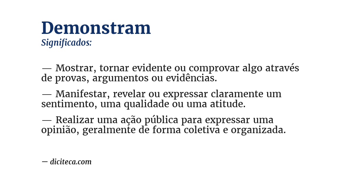 Significado de demonstram