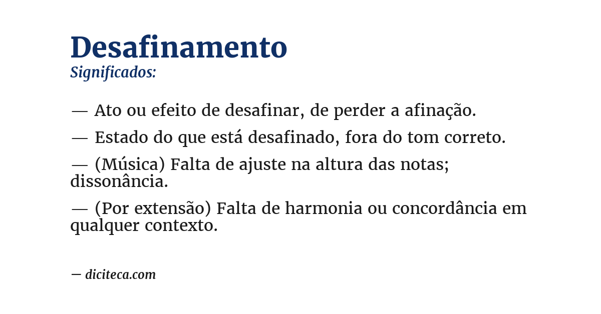 Significado de desafinamento