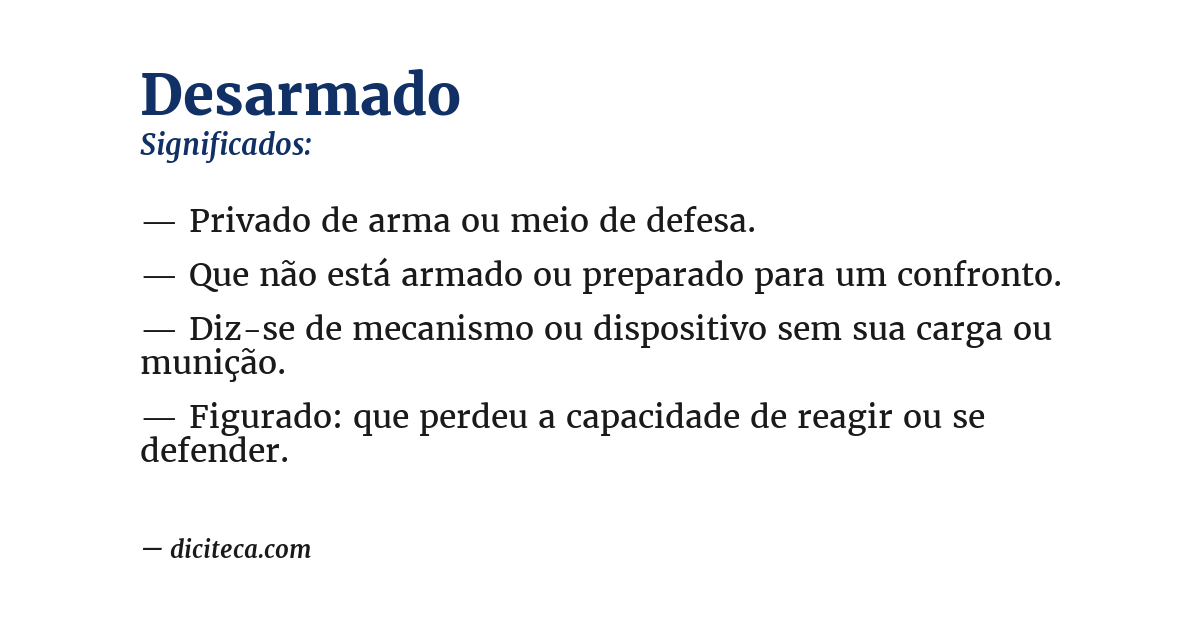 Significado de desarmado