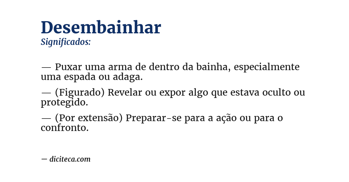 Significado de desembainhar
